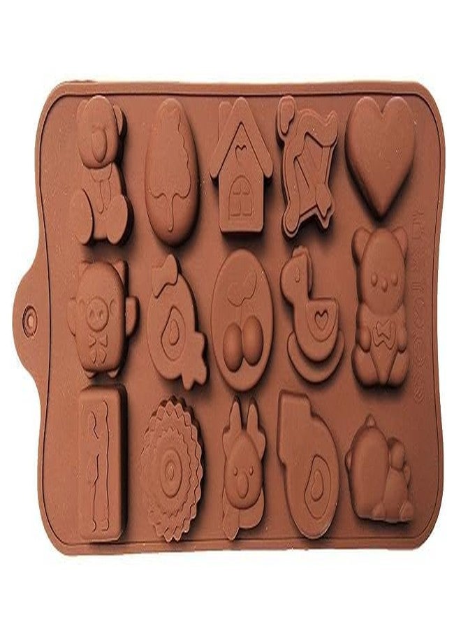 BRIGST Silicone Mold for Chocolate,Cake,Jelly,Pudding,Handmade Soap,Round Shap, Non Stick,Bpa Free Lolipop Mold,Soup Making,Candy Mold 3D Fondant Christmas Theme Shape (Chess Cake Mold) - Image 1