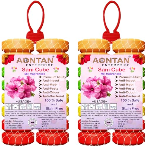 AONTAN ENTERPRISE Bathroom Toilet Air Freshener Fragrance Urinal balls Urinal Cubes Sani cube for Washbasins,Clothes Pantry, Bathroom,Wardrobe,wash Basin,Pack of 2 Each 200 grm - Image 1