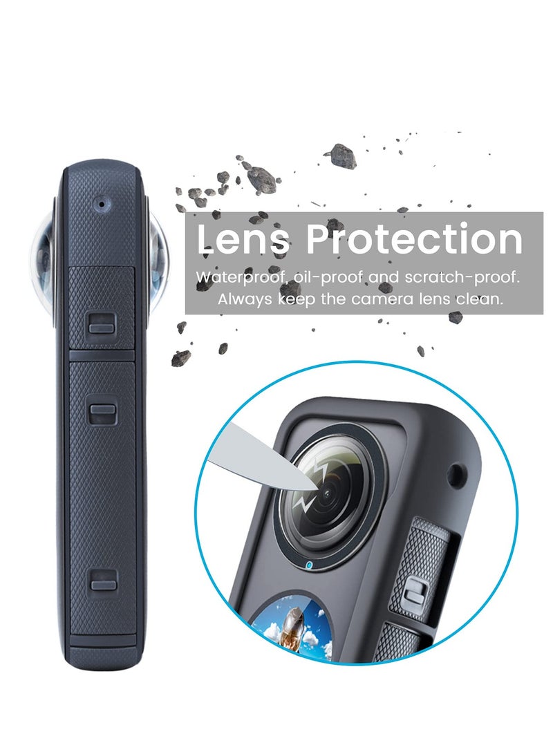 Protective Lens Cover for Insta360 ONE X2 - 2-Piece Adhesive UV Mirror Protector for Sports Camera, Waterproof and Durable Panorama Lens Accessories. - Image 4