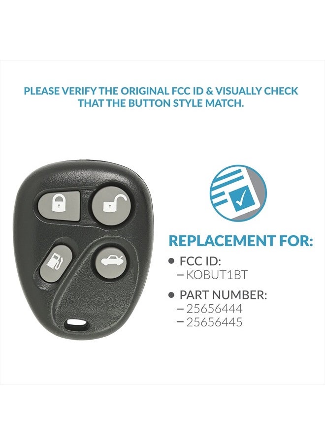 Keyless2Go - Replacement for New Keyless Entry 4 Button Remote Car Key Fob for Select DeVille Eldorado Seville That Use FCC ID KOBUT1BT 25656444 25656445 (2 Pack) - Image 1