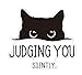 MAKTEM Peeking Curious Black Cat with Words Judging You Silently Car Decal Unique Humorour Vinyl Decal Peeking Cat Decal Window Trunk Rear Bumper Black 1PC - Image 2