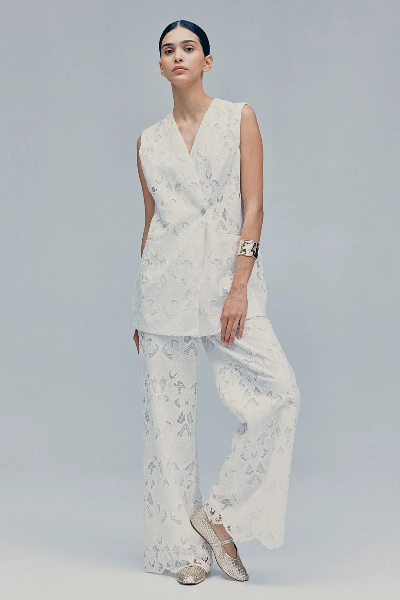 H&M Broderie anglaise trousers