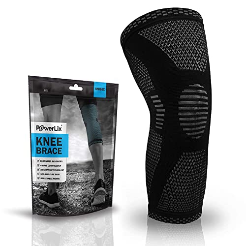 POWERLIX Leg Sleeve - Best Knee Brace for Leg Pain for Men & Women Knee Support for Running, Basketball, Volleyball, Weightlifting, Gym, Workout, Sports Please Check Sizing Chart - Image 1