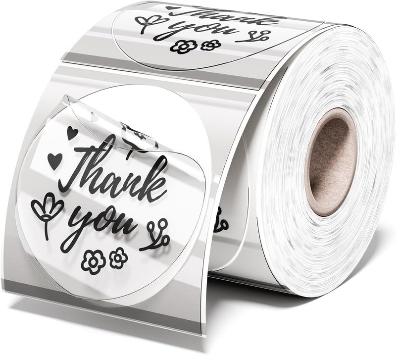 phomemo Circle Labels- 2" Thermal Round Transparent Label For Barcode, Diy Logo Design, Small Business, Compatible With Most Of Shipping Label Printers, 500Pcs/Roll - Image 1