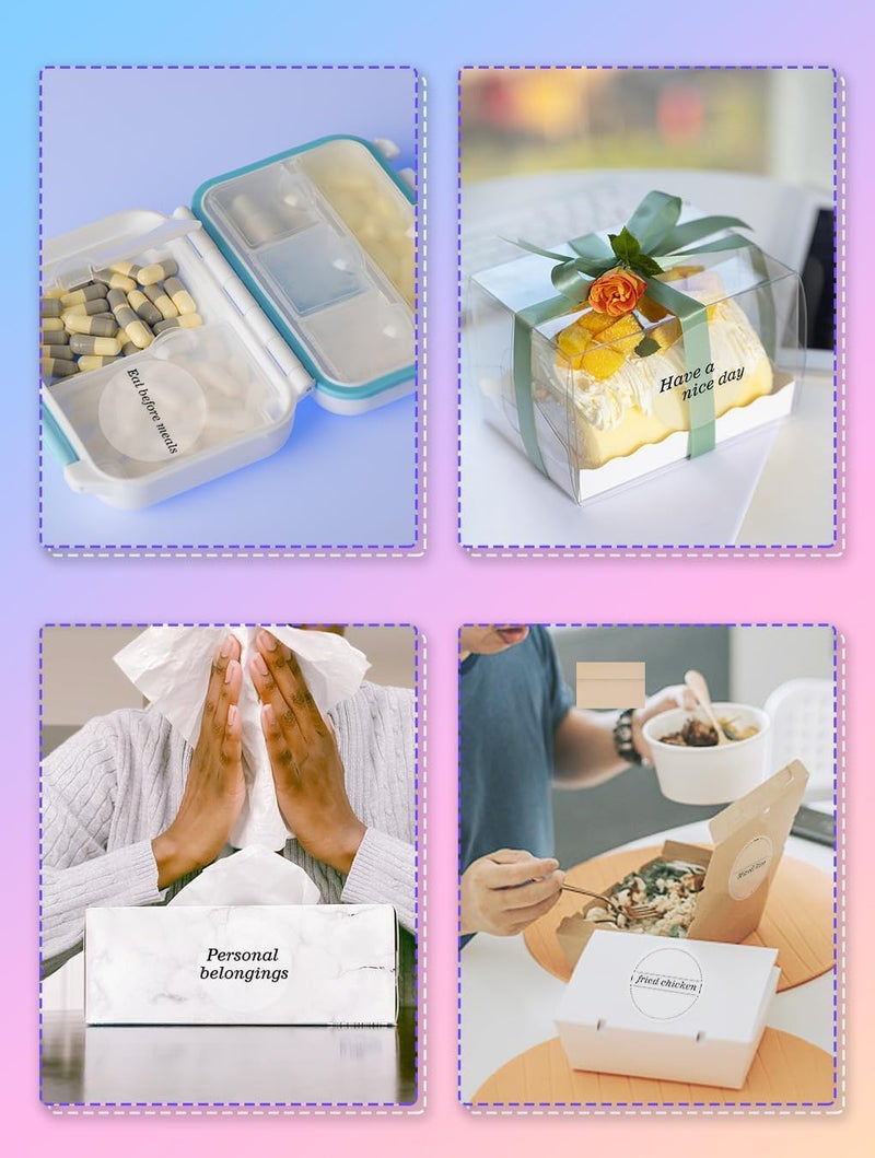 phomemo Circle Labels- 2" Thermal Round Transparent Label For Barcode, Diy Logo Design, Small Business, Compatible With Most Of Shipping Label Printers, 500Pcs/Roll - Image 3