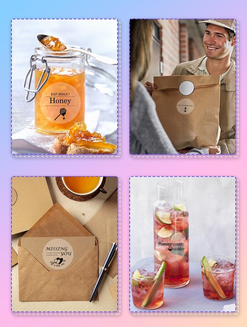 phomemo Circle Labels- 2" Thermal Round Transparent Label For Barcode, Diy Logo Design, Small Business, Compatible With Most Of Shipping Label Printers, 500Pcs/Roll - Image 4