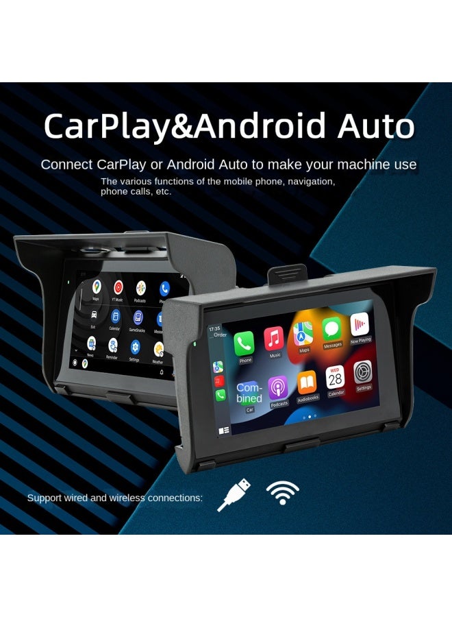 Wireless Carplay دراجة نارية مخصصة Ip65 مقاوم للماء Bluetooth Car Mp5 Player Driving Recorder - Image 2