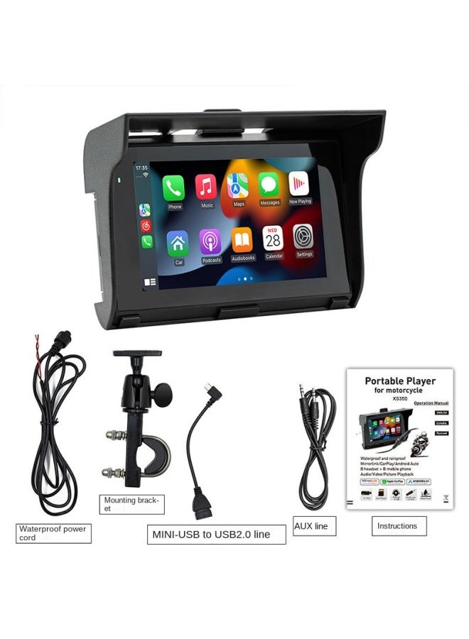 Wireless Carplay دراجة نارية مخصصة Ip65 مقاوم للماء Bluetooth Car Mp5 Player Driving Recorder - Image 3