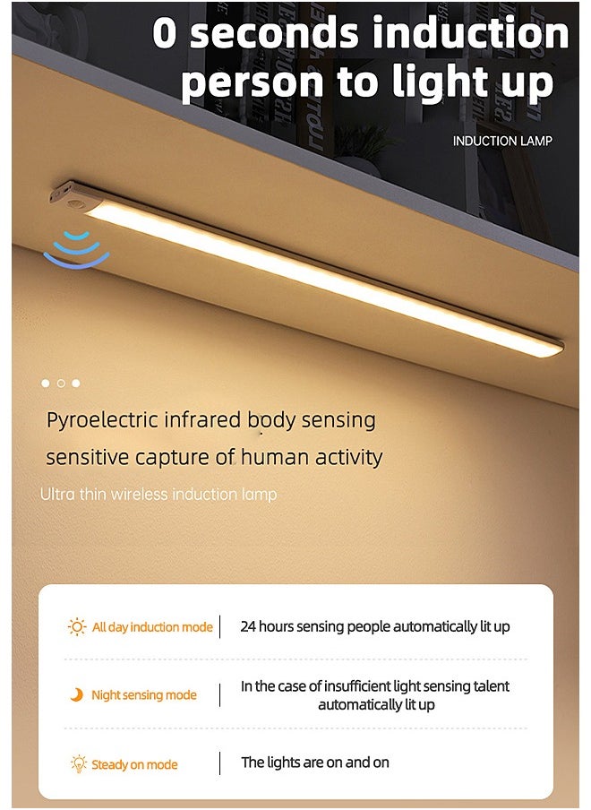 Motion Sensor Light - Aluminum Alloy LED Light - Cordless Under Cabinet Light - White, Warm, Natural Light - Human Body Sensor - Magnetic Installation - Rechargeable Night Light for Kitchen, Staircase, Bedroom, Drawer - pzsku/Z62EE33D0400B9C8E8476Z/45/_/1698747056/a7afd446-2c42-4e95-a957-b50014685d23