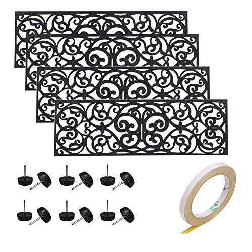 UFelice Rubber Stair Treads, Outdoor Stair Treads Non-Slip, Butterfly Designed Stair Tread Mats, Anti-Slip Step Mat - Set of 4 Include Stay-on-Kit, 30 x 10 Inches - Image 1