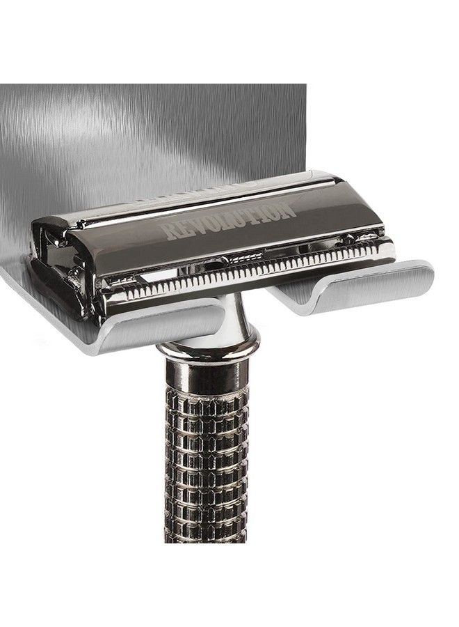 Linkidea 8 Packs Wall Mount Shower Razor Holder Self Adhesive Shaver Hooks Stainless Steel Sticky Hanger Compatible With Vikings Merkur Double Edge Safety Razor(Silver) - Image 5