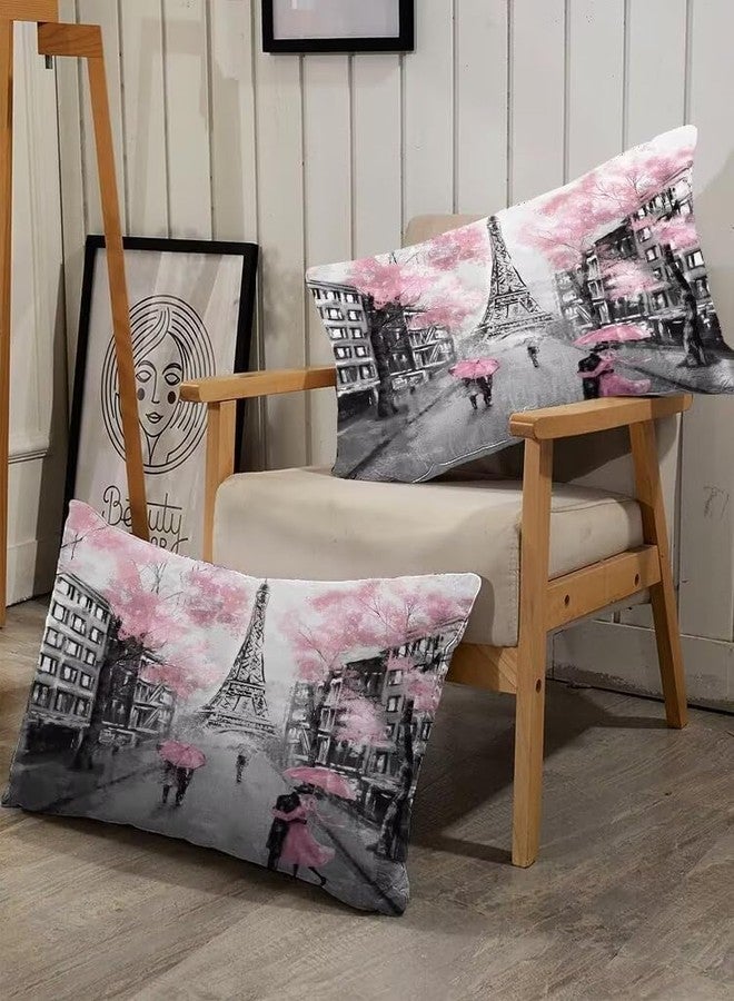 kxry Pink Paris Eiffel Tower Fitted Sheet Sets French Style Flower Bedding Sets Twin Size for Girls Kids Teens Women Bedding Set 1 Fitted Sheet + 1 Flat Sheet + 1 Pillow Case - Image 4