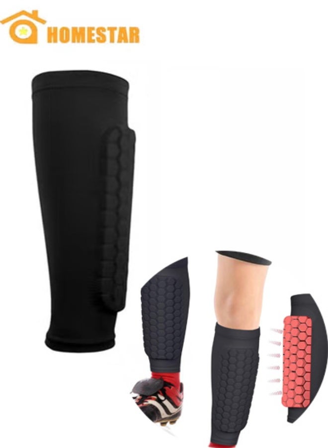 HOMESTAR Soccer Shin Guards, Shin Pads with Foam for Kids, Youth, Adult, Child Protective Gear, Black - Image 1
