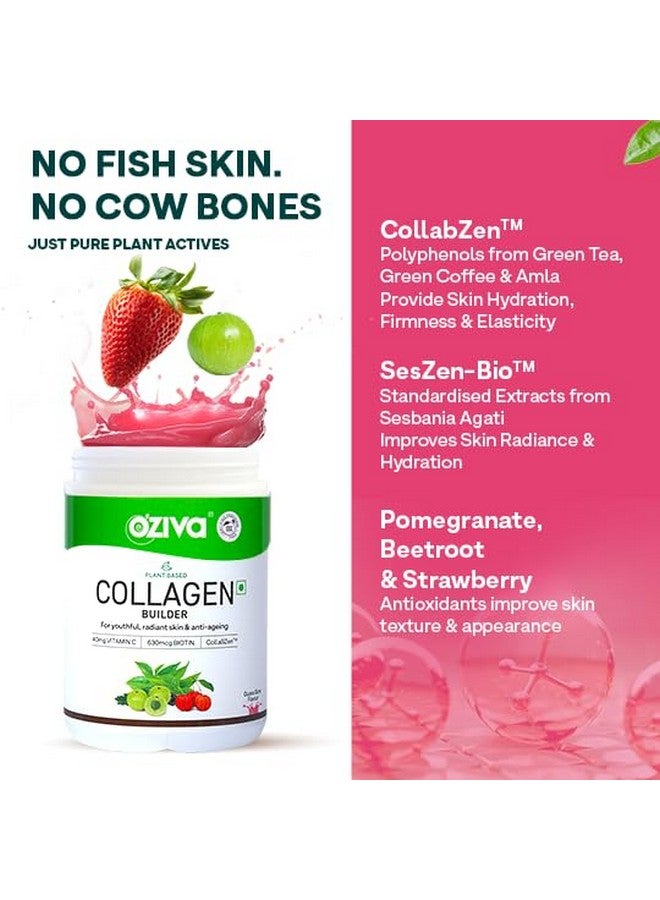 OZiva Vegan Collagen (Watermelon) with Biotin & Vitamin C For Brighter & Youthful Skin | Collagen Supplement For Women & Men | Plant Based Powder | Certified Vegan 125g - Image 4