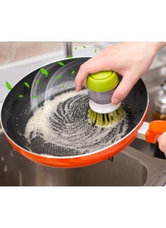 AARAMBH Outlet AARAMBH Outlet Soap Dispensing Cleaning Brush with Storage Stand Compact and Durable Palm Brush for Kitchen and Dishwashing EasytoFill Multicolor Plastic Pack of 2  - Image 2