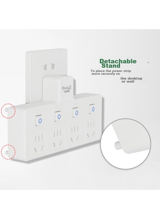 Delipow Power Strip, One To Four Multi-functional Socket, Individual Switch/socket Converter/power Strip/wireless Plug - Image 2