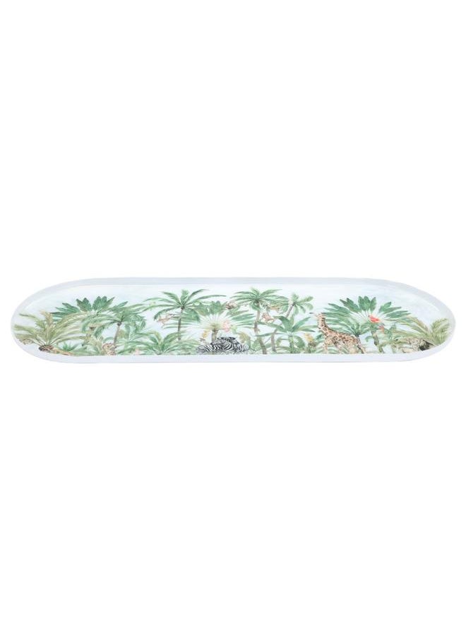 Alsaif Plastic Serving Plate 1 X 14.5 X 40.5 Cm Oval White  - Image 1