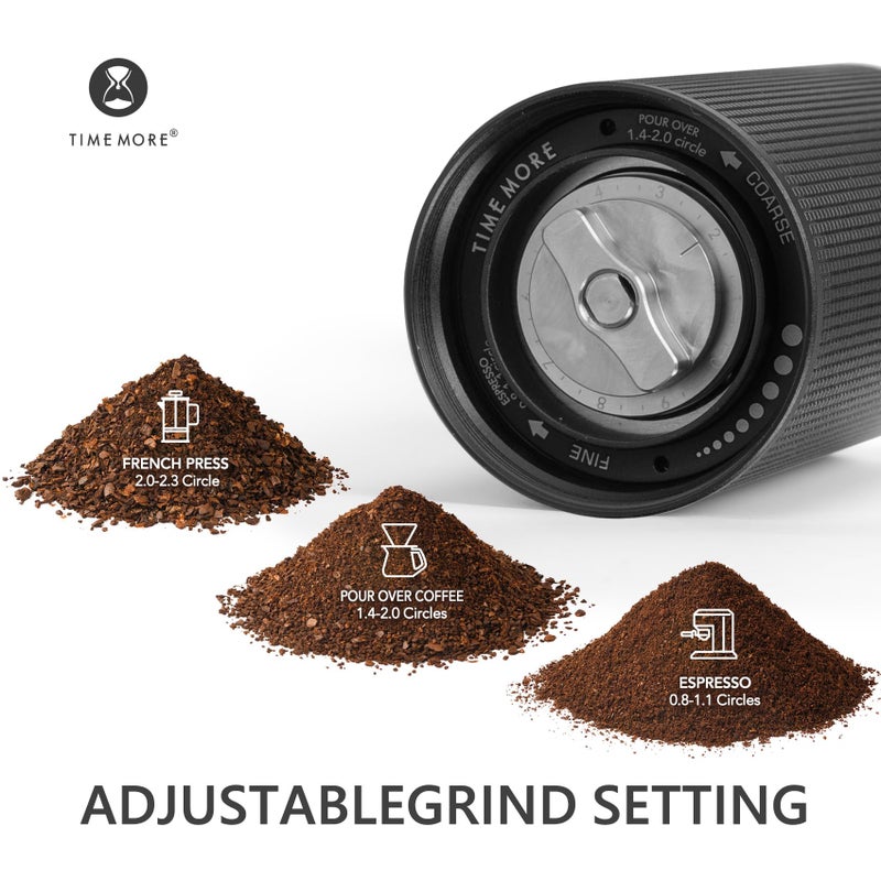 TIMEMORE Chestnut C3 ESP Manual Coffee Grinder, Stainless Steel S2C Portable Conical Burr Hand Coffee Grinder, Adjustable Grind Setting for Espresso to French Press - Black - Image 4