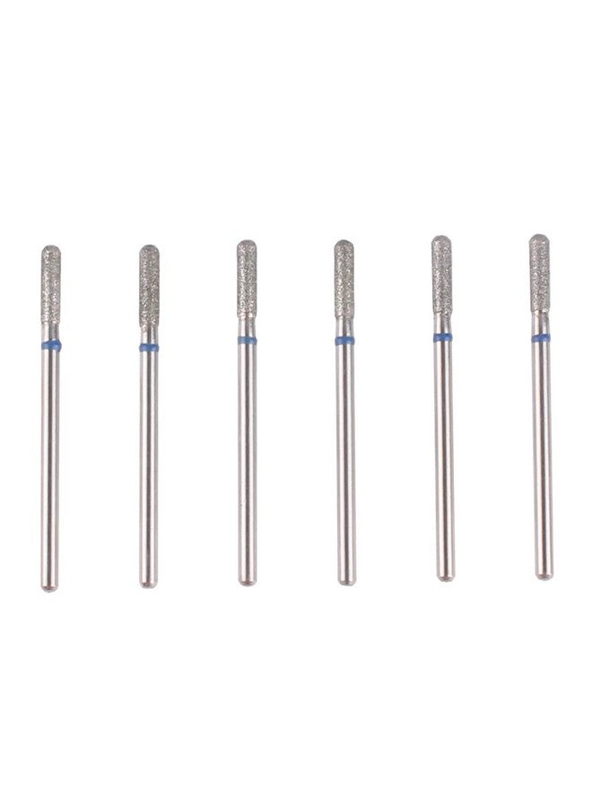 MZCMSL Cylinder Cuticle Drill Bits Set, 6pcs Round Top Russian Manicure Bits, 3/32 Shank efile Bit (Medium) - Image 1
