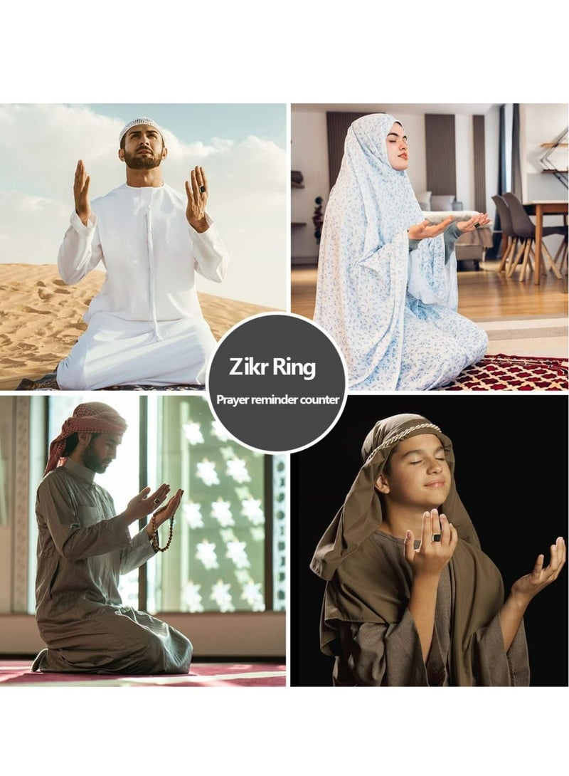 iQIBLA Smart Tasbih Zikr lite Ring, Muslim Prayer, Prayer timing reminder, OLED display Tasbih Counter, Smart Ring, Waterproof- Green 22mm  - Image 3
