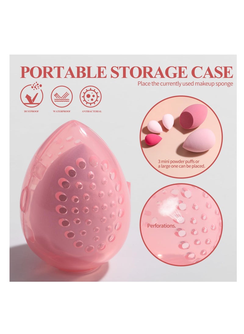 BS Mall - 18 PCS Makeup Brushes, Premium Synthetic Foundation Powder Concealers Eye Shadows Brush Set, With 5 Sponge and Holder Sponge Case (Pink) - Image 1