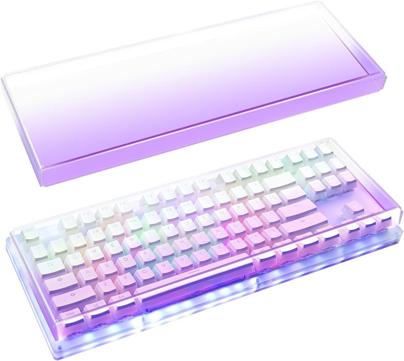 جيكريا غطاء غبار أكريليكي Tenkeyless للوحة المفاتيح TKL بنسبة 80% و87 مفتاحًا للألعاب الميكانيكية - متوافق مع Logitech G915 TKL/G PRO (أرجواني متدرج) - Image 1