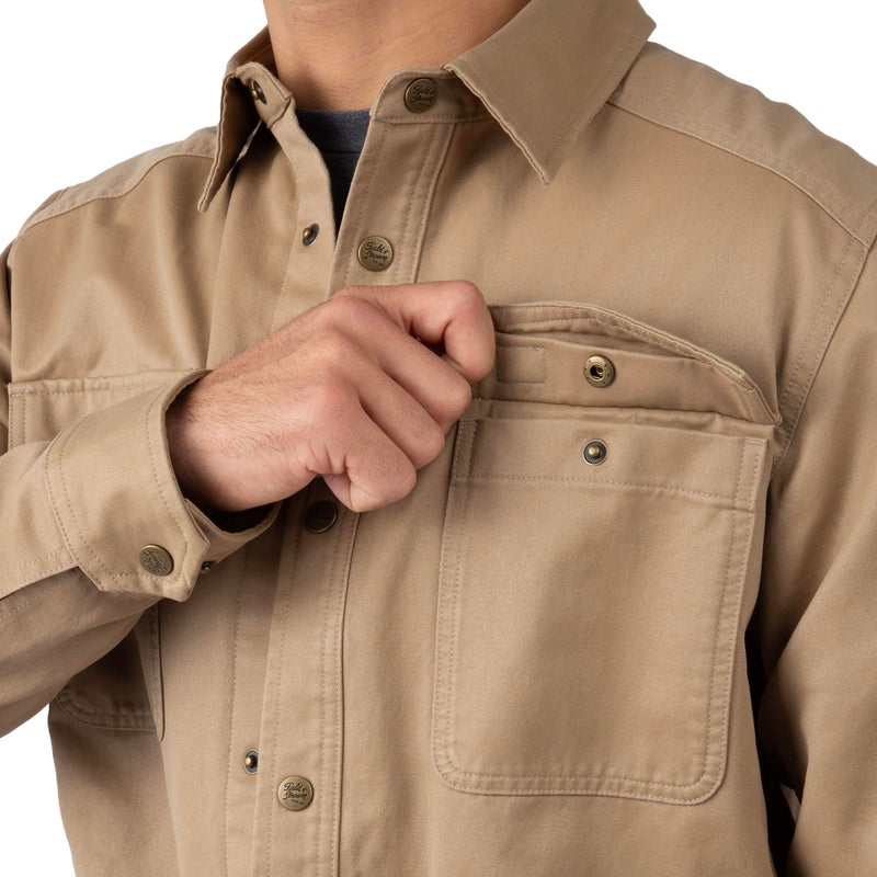 Field & Stream Men's Wicklow Rugged Shirt Jacket, Khaki, Small - Image 4