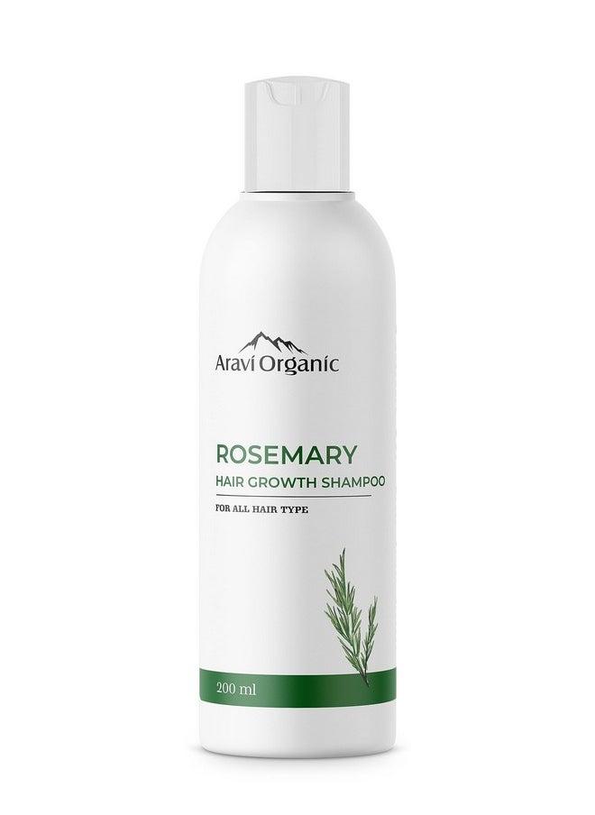 Aravi Organic Rosemary Hair Growth Shampoo Enriched With Rosemary Green Tea & Caffeine For All Hair Types For Men & Women Sulfate & Paraben Free 200 Ml  - Image 1