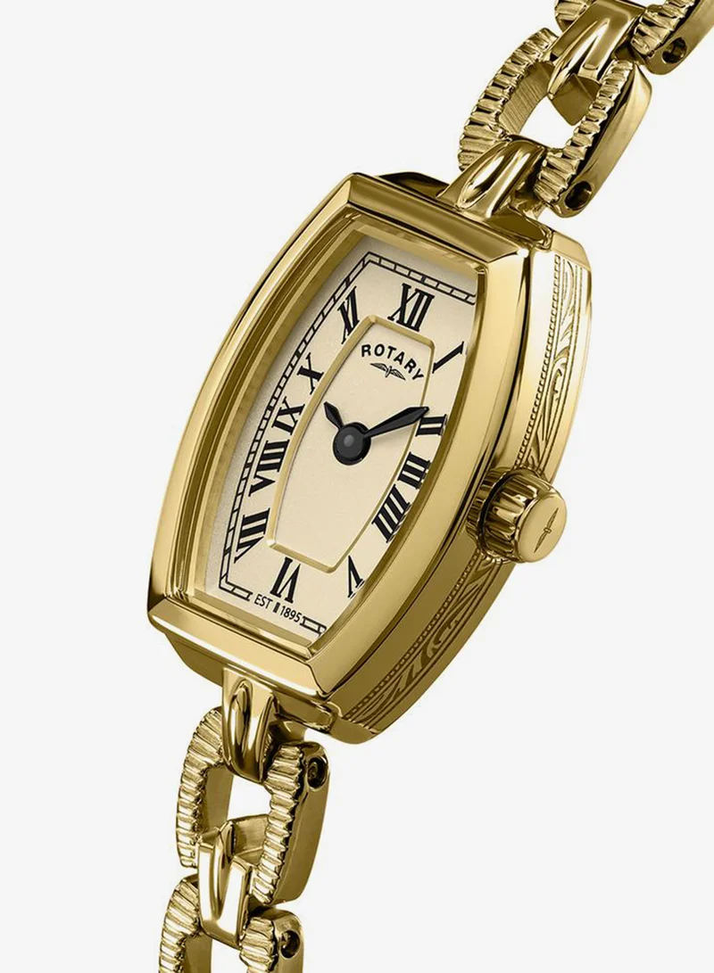 Rotary Rotary Ladies 1895 Gold Plated Stainless Steel Vintage Style Bracelet Watch - RLB10052/03