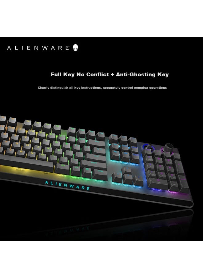 Alienware Aw920k Tri-mode Gaming Mechanical Keyboard, Home Mechanical Red Switch, Fully Programmable, Magnetic Charging, Gift For Boyfriend Or Girlfriend, Black - Image 2