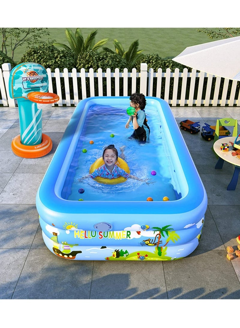 LIMOS Inflatable Large Swimming Pool with Inflatable basketball Game for Adults and Kids Kiddie Above Ground Pool(4.2m) - Image 1