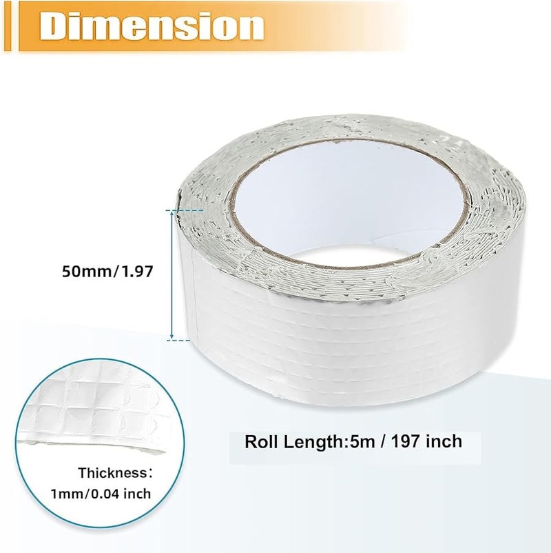 Butyl Rubber Waterproof Tape 1.77 Inch Silver for RV Cars Boats Aluminum Foil Sealant - Image 4