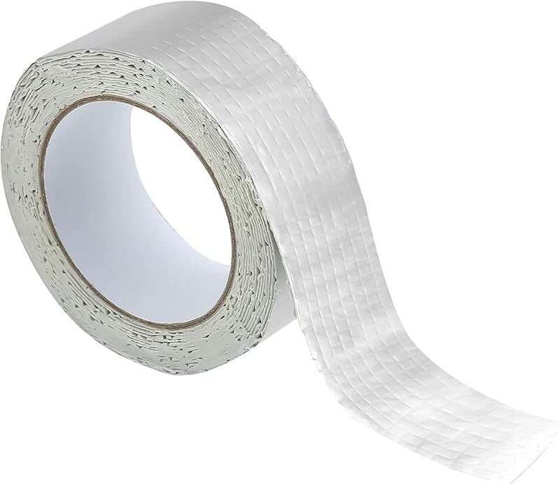 Butyl Rubber Waterproof Tape 1.77 Inch Silver for RV Cars Boats Aluminum Foil Sealant - Image 1