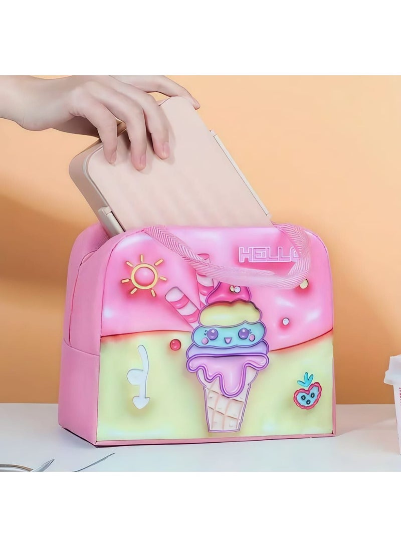 Cartoon Animal Print Lunch Bag Portable Insulated Cooler - Image 1