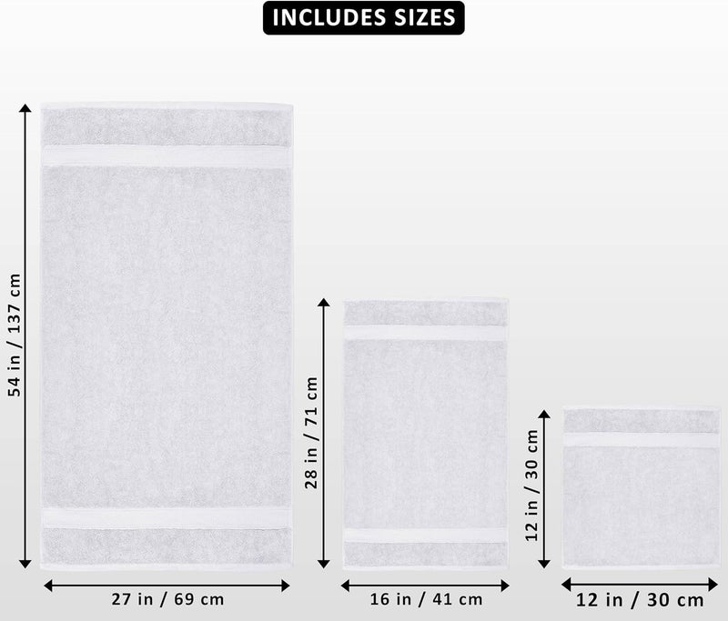 Utopia Towels 8 Piece Towel Set - 2 Bath Towels, 2 Hand Towels and 4 Washcloths Cotton Hotel Quality Super Soft and Highly Absorbent (White) - Image 2