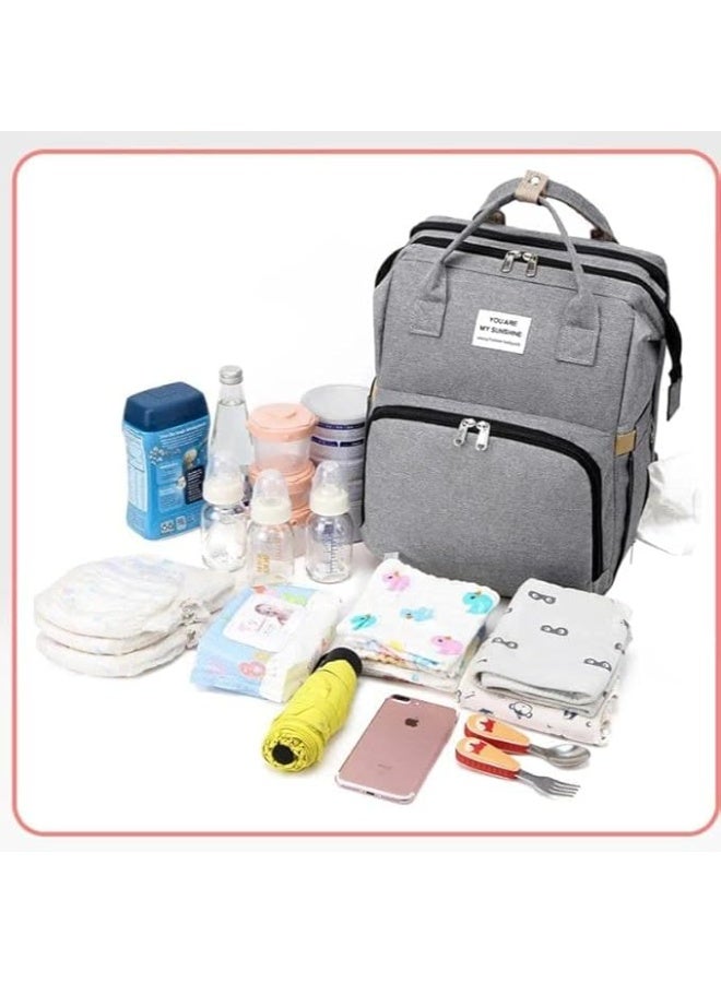 شنطة حفاضات للأطفال من الجنسين بتصميم حديث مع سرير، عبوة من قطعة واحدة - Image 2