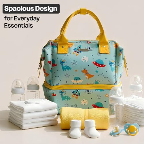 StarAndDaisy Baby Bag for Mothers Travel/Diaper Bags for Mom with Insulated Compartment/Diaper Bag for Mothers for Travel & Multiple Pockets, 12L Capacity- Dinosaur Print - Image 3