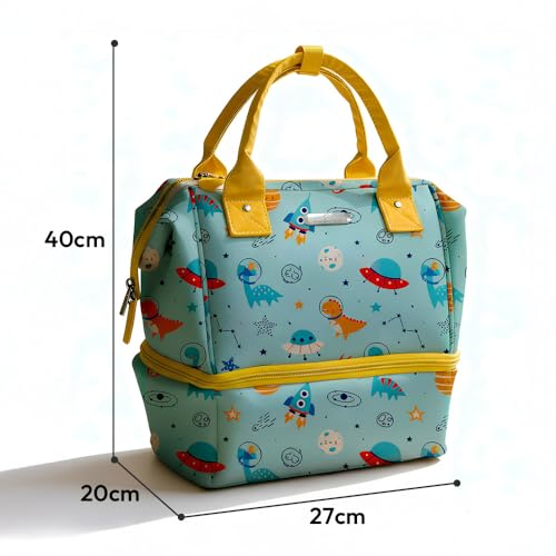 StarAndDaisy Baby Bag for Mothers Travel/Diaper Bags for Mom with Insulated Compartment/Diaper Bag for Mothers for Travel & Multiple Pockets, 12L Capacity- Dinosaur Print - Image 2