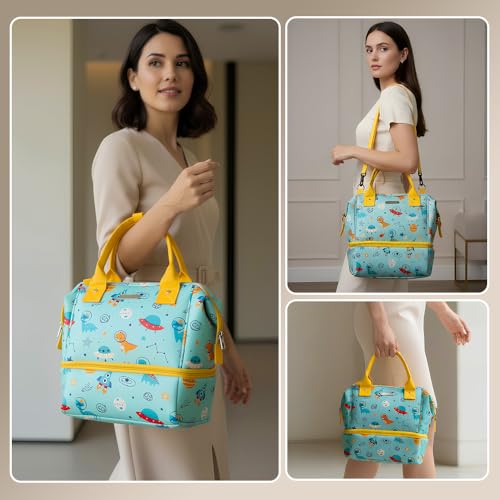 StarAndDaisy Baby Bag for Mothers Travel/Diaper Bags for Mom with Insulated Compartment/Diaper Bag for Mothers for Travel & Multiple Pockets, 12L Capacity- Dinosaur Print - Image 5