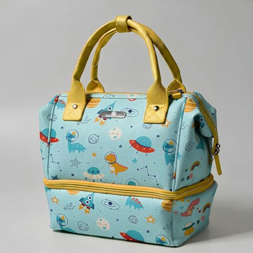 StarAndDaisy Baby Bag for Mothers Travel/Diaper Bags for Mom with Insulated Compartment/Diaper Bag for Mothers for Travel & Multiple Pockets, 12L Capacity- Dinosaur Print - Image 1