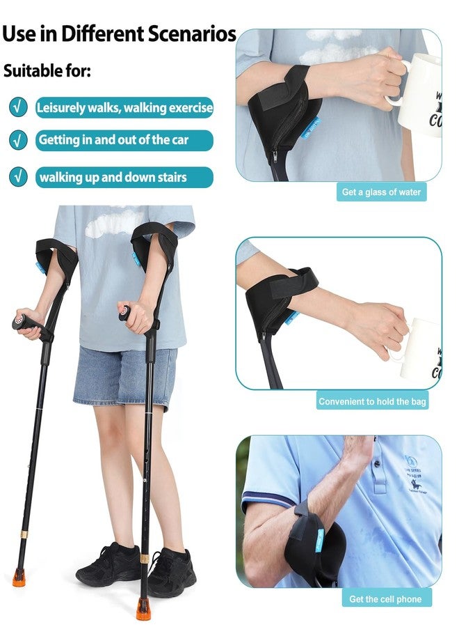 Antdvao عكازات الساعد للبالغين مزودة بحشوة مرنة للكوع واليد، مما يزيد من راحة المشي - Image 4