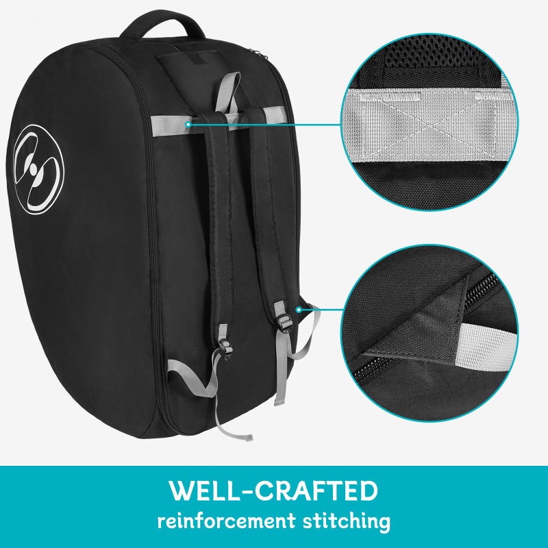 YOREPEK Padded Car Seat Travel Bag for Airplane, Compatible with Doona Car Seat Stroller, Infant Car Seat Bags with Lockable Zipper, Foldable Gate Check Stroller Bag Backpack for Baby Travel - Image 5