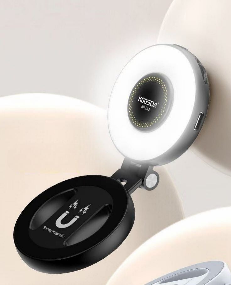 Magnetic Selfie Light Koosda KR-L12 with Phone Holder and 400mAh Battery – Shine Bright Anywhere
