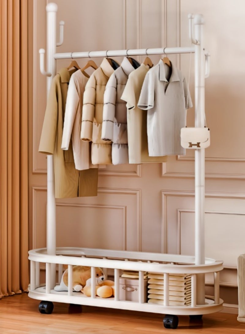 AIWANTO 100CM Freestanding Clothes Rack with Storage Base – Space-Saving Organizer for Shoes, Bags & Daily Wear (170×100×35cm)  - Image 2