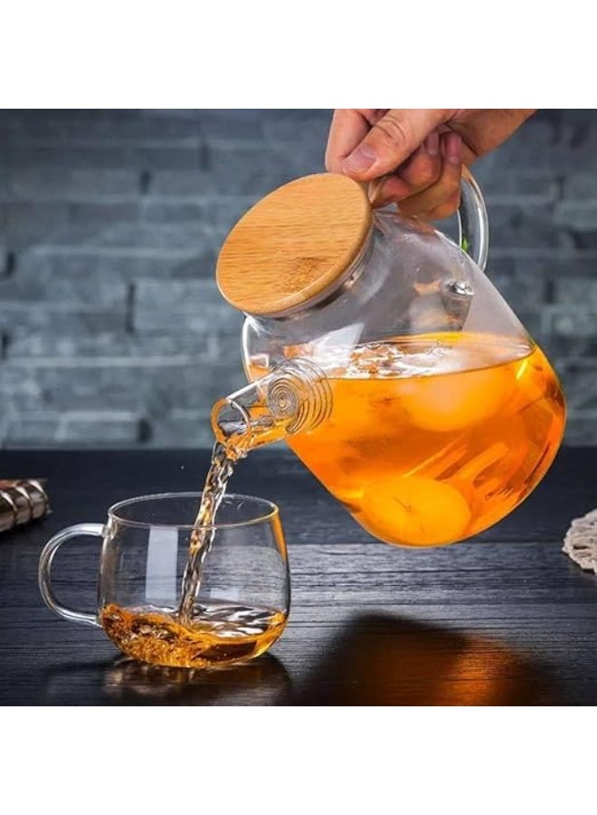 Thermal Glass Kettle with Bamboo Lid, 1.8 Litres, Zippered Filter  - Image 1