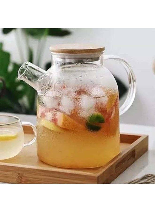 Thermal Glass Kettle with Bamboo Lid, 1.8 Litres, Zippered Filter  - Image 2