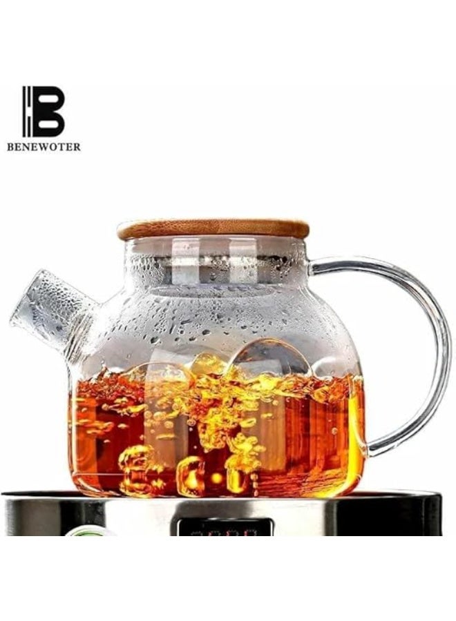 Thermal Glass Kettle with Bamboo Lid, 1.8 Litres, Zippered Filter  - Image 5