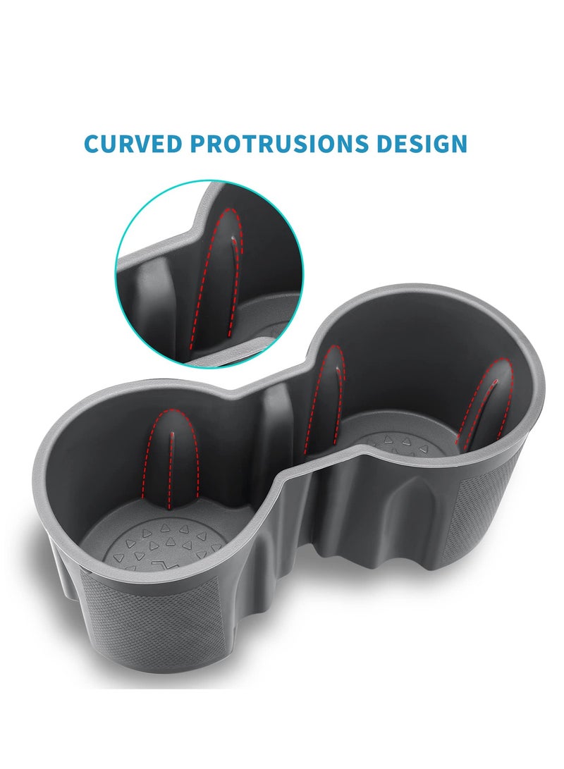 Zikra Center Console Cup Holder Insert Compatible with Tesla Model 3 / Y Accessories Only Fit New Console (Gray) - Image 5