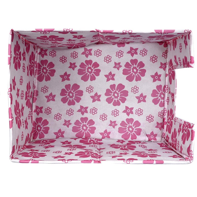 Kuber Industries Kuber Industries Leaf Printed 2 Piece Non Woven Shirt Stacker Wardrobe Organizer Set Pink CTKTC35042  - Image 5