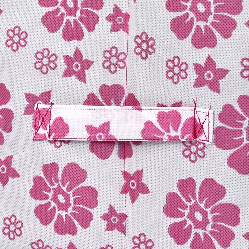 Kuber Industries Kuber Industries Leaf Printed 2 Piece Non Woven Shirt Stacker Wardrobe Organizer Set Pink CTKTC35042  - Image 4